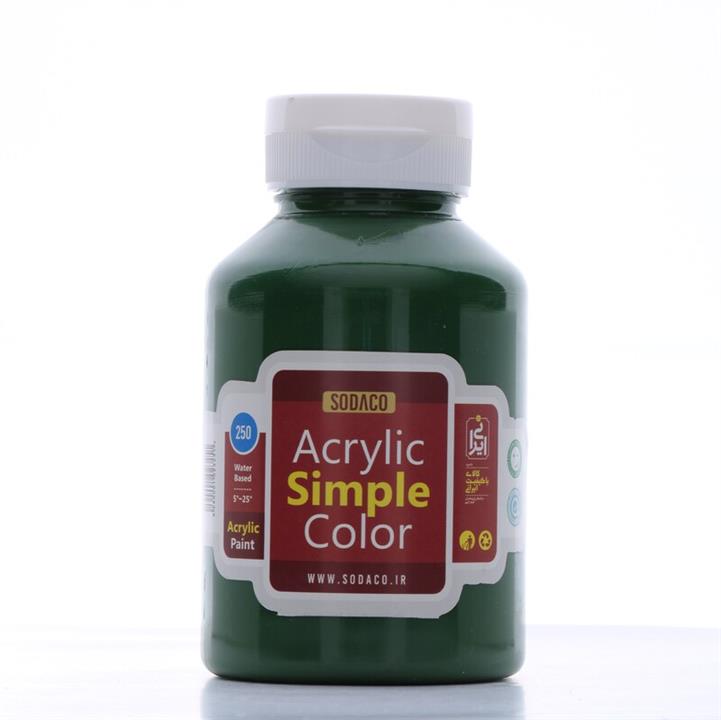 رنگ اکریلیک  ساده سوداکو 250 میل سبز کد acrylic simple 3337